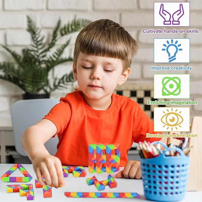 GOLDGE 24 Pack Mini Cube Puzzle Fidget Toys - Bulk Party Favors & Goodie Bag Stuffers for Kids, Travel Toys for Ages 4-8, Treasure Box Toys for Classroom, Birthday & Back to School Gifts