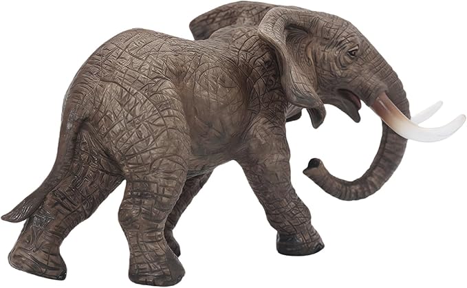Gemini&Genius Elephant Toy for Kid, Elephant Animal Figure, Realistic 7" Large Elephant Action Figure, Wild Life Toy, Great Gift, Collection, Cake Topper, Storytelling Prop and Decor for Kids