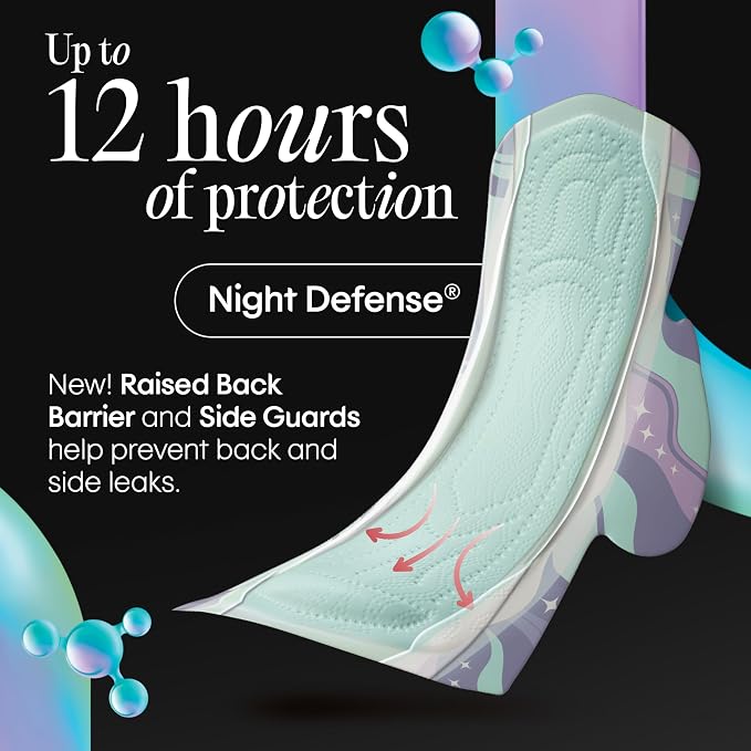 Kotex BioCare Ultra Thin Overnight Pads with Wings, Heavy Absorbency, 20 Count (Packaging May Vary)
