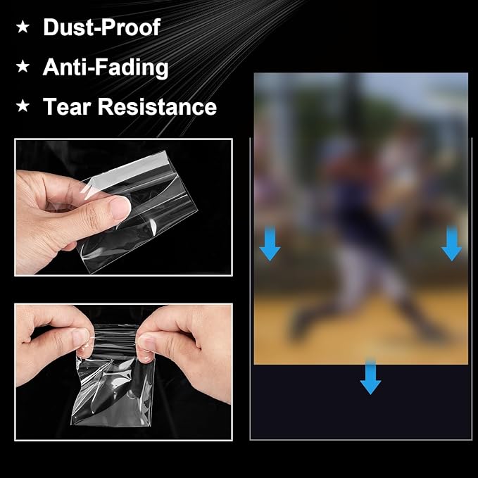 1000 Counts Premium Standard Baseball Trading Card Sleeves, Plastic Clear Protector, Soft Perfect Fit for Penny, Football, and Sports Cards