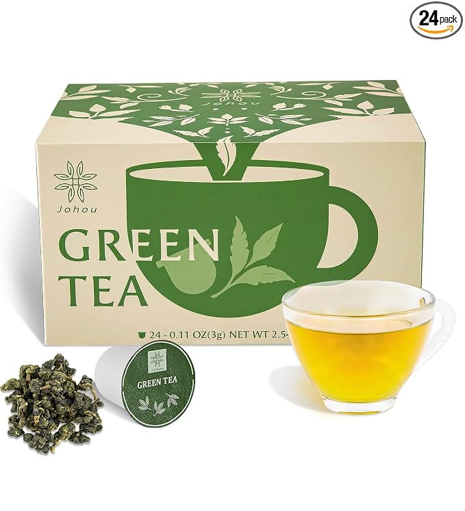 Johou Green Tea Pod Compatible with Keurig K-Cup brewers, 24 pods, Compatiable inculding Keurig 2.0