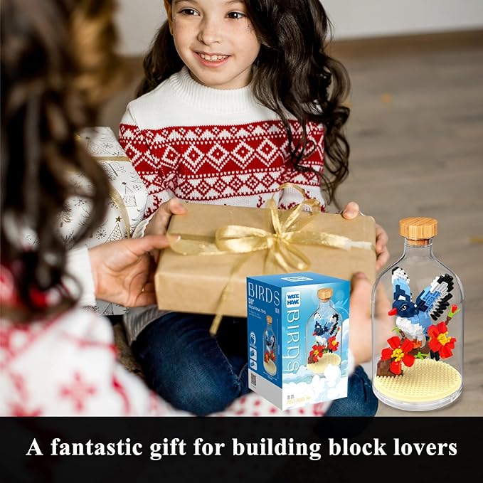 Creative Flower Magpie Toy Building Set,Adult Mini Animal Friend Set,Party Favors Gift for Kids,Office Home Decor Birds Building Block Kits,New Year Easter Birthday Gift for Boys Girls