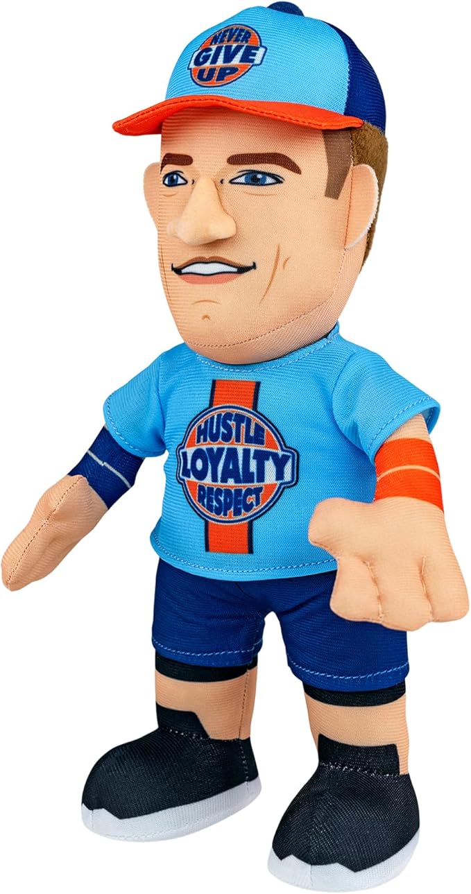 Bleacher Creatures WWE John Cena (Hustle Loyalty Respect) 10" Plush Figure - A Wrestling Legend for Play or Display
