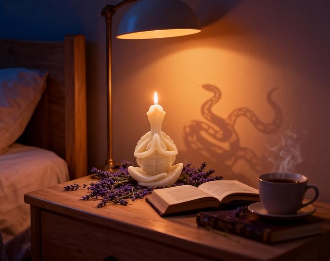 Turtle Yoga Pose Shaped Scented Candle,50G Aroma Soy Wax Decorative Art Candle for Table Photo Prop Birthday,Prefect Gift for Meditation Stress Relief Mood Boosting (White)