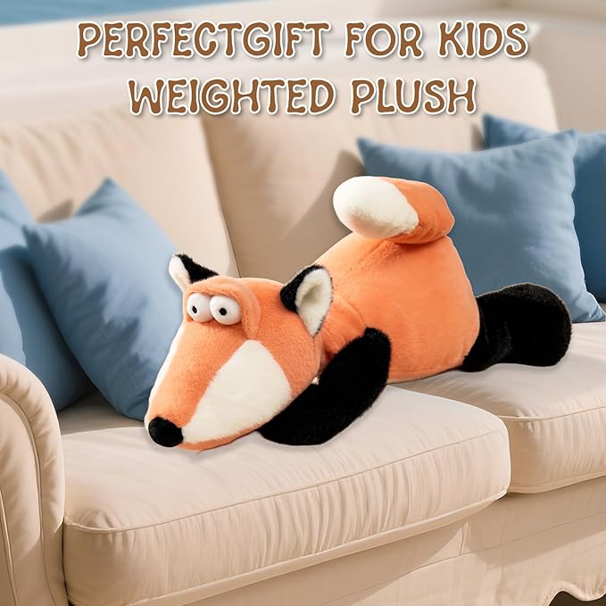 Cute Red Fox Plush, Funny Fox Stuffed Animal, 17 inch Soft & Huggable Plush Toy Gifts for Kids Girls Boys Friends Birthday, Christmas