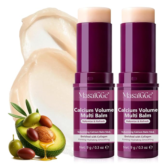 Calcium Multi Balm Stick, Calcium Volume Multi Balm, Collagen Moisturizing Stick for Anti-Aging, Hydrating & Firming, Suitable for Eyes, Face & Neck, All Skin Types