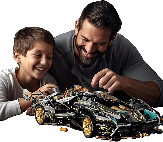 Chodia Sport Racing Car Building Block Sets for Adults, 1:14 Race Supercar Toys Kits with LED Collectible MOC Model Construction Ideas Birthday for Boys Teens Men Age 8-12 12-16,14 14+