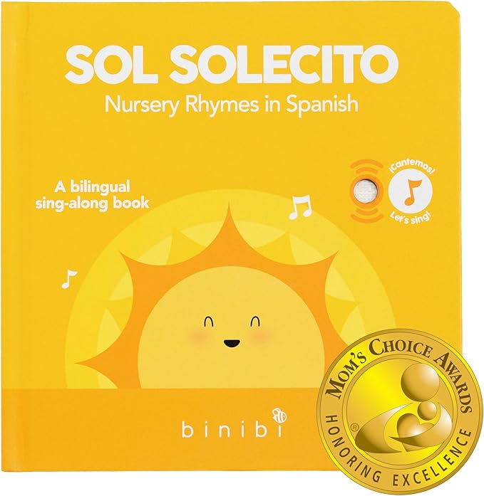 Binibi Spanish Musical Book for Toddlers Sol Solecito & Other Nursery Rhymes | Spanish Learning for Kids | Bilingual Children's Sound Book | Libro en español para bebés