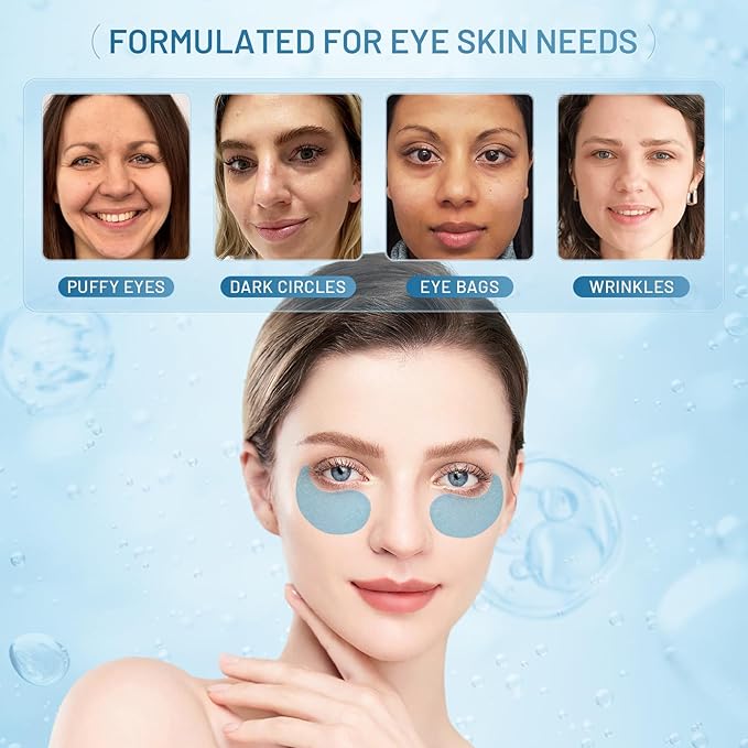 Under Eye Patches Masks - Reduce Puffy Eyes, Dark Circles,Undereye Bags, Wrinkles,Infused Peptide Collagen and Hyaluronic Acid,Vegan Cruelty-Free Self Care 32 Pairs
