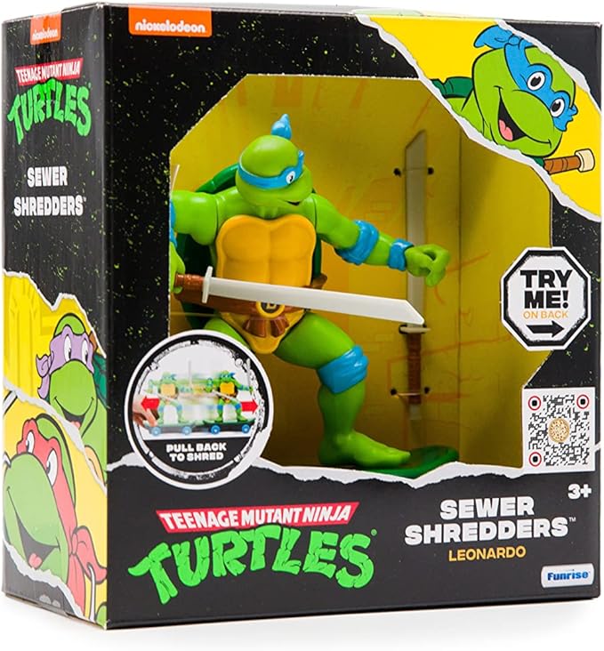 Teenage Mutant Ninja Turtles 5" Sewer Shredders Leonardo Classic Edition Ages 3+ - Battle & Shred with Signature Katanas!