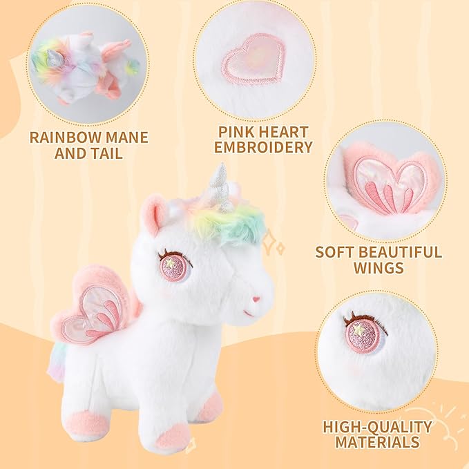 Plush Unicorn Stuffed Animal, Pink Unicorn Plush Toys for Girls Girlfriend Lovers, 11.8 Inches Smooth Plushies Hugging Pillow, Cute Pony Stuffed Animal Cuddle Toy Gift for Birthday Valentine Christmas