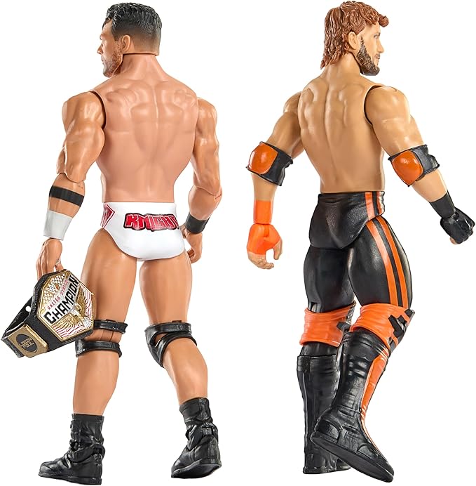 Mattel WWE Main Event Showdown Action Figures 2-Pack with Accessory, Series #24 LA Knight vs Logan Paul Collectible Set, 6-inch
