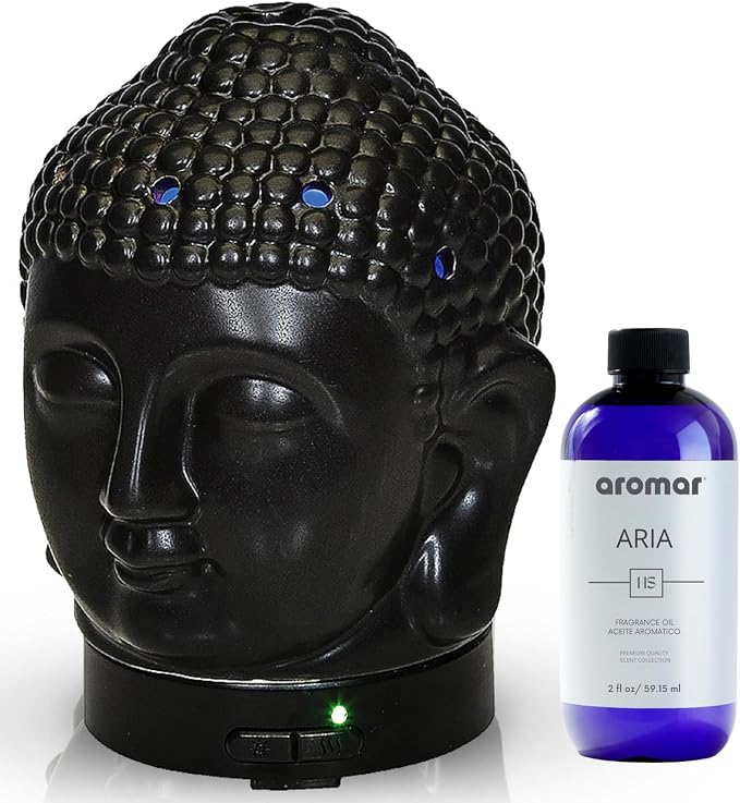 Aromar Buddha Ceramic Diffuser, Black