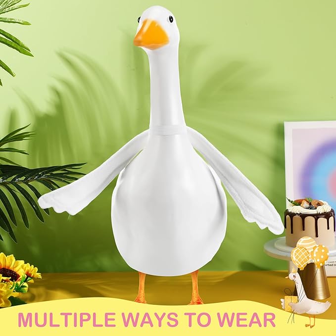 Abbylike Poseable Goose Wings for 23”- 28" Porch Lawn Goose Outfit Accessories Poseable White Wings for Outdoor Patio Yard Lawn Art Decoration(1 Pcs,Wavy Edge)