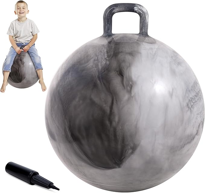 Upper Rider Clouds Hopper Ball for Kids,18 Inch Bouncy Ball with Handle,Inflatable Hopping Toys for Boys Girls Aged 3-8, Indoor Outdoor Jumping Toys Gift with Pump