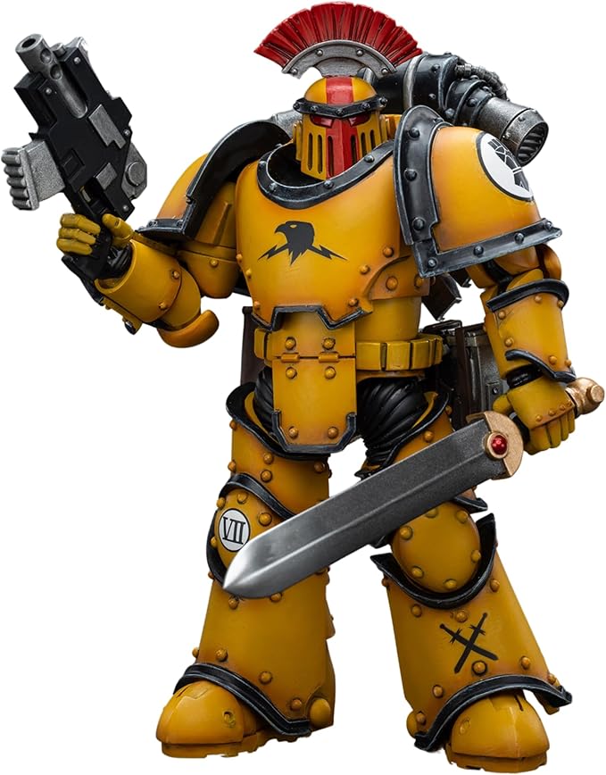 JOYTOY Warhammer 40,000 1/18 Action Figure Imperial Fists Legion MkIII Tactical Squad Sergeant with Power Sword Collection Model Christmas Birthday Gifts