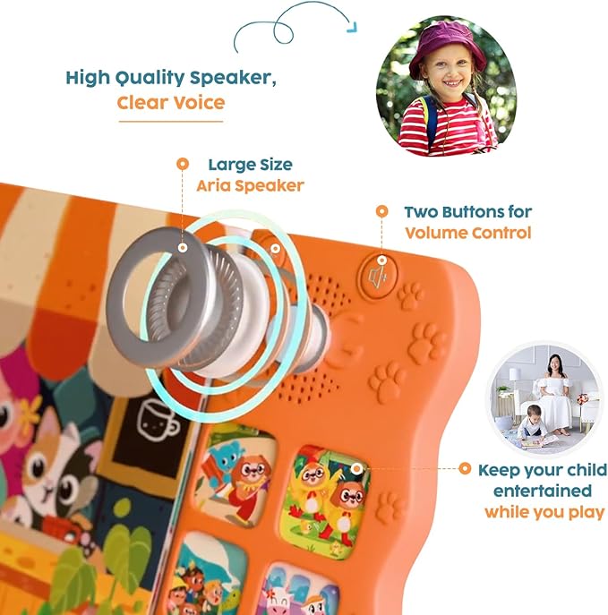 GO GO Spanish Musical Book Vol 3: 9 English and Spanish Books for Kids, Bilingual Toys for Toddlers 1-3, Learning Toys for Toddlers 1-3, Libro Interactivo para Niños
