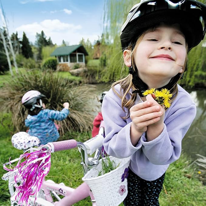 1Pair Kids Bike Handlebar Streamers, Children Scooter Handlebar Colorful Tassel Ribbon Bicycle Grips Baby Carrier Accessories