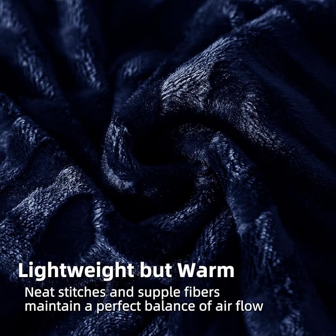 Whale Flotilla Flannel Fleece Fall Throw Blanket for Couch, Navy Blue | Lightweight Breathable Soft Sofa Throws, Plush Fluffy Chevron Design Decorative Blankets for Home Life, 50x60 Inch