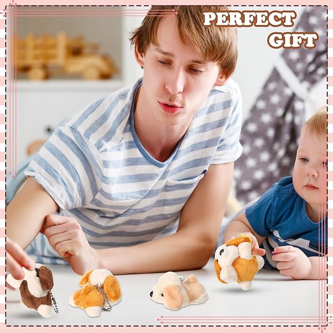 Sosation 20 Pcs Mini Stuffed Animal Dog Bulk Adopt a Puppy Favors Soft Puppy Gift Party for Kids Graduation Birthday Party Charity Donation Classroom Goodie Stuffer (Stylish Style,Traditional Color)