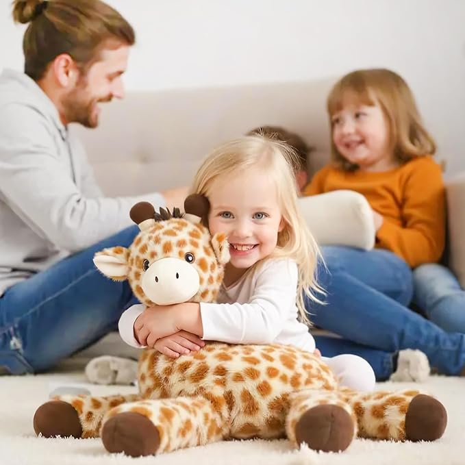 Niuniu Daddy 20" | 3.3 Pound Weighted Giraffe Stuffed Animals for Adults Kids, Giant Weighted Giraffe Plush Toy with Soft Fur, Big Large Fluffy Body Pillow for Large Cute Present Christmas Birthday
