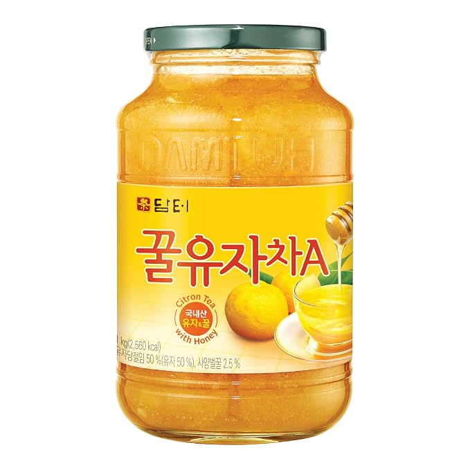 Damtuh Honey Citron Tea (Yuja, Yuzu Tea) 2.2lb Large Jar– Traditional Korean Citron Honey Tea Base, Fruit Preserve, Familiy Size (35.27 fl oz)