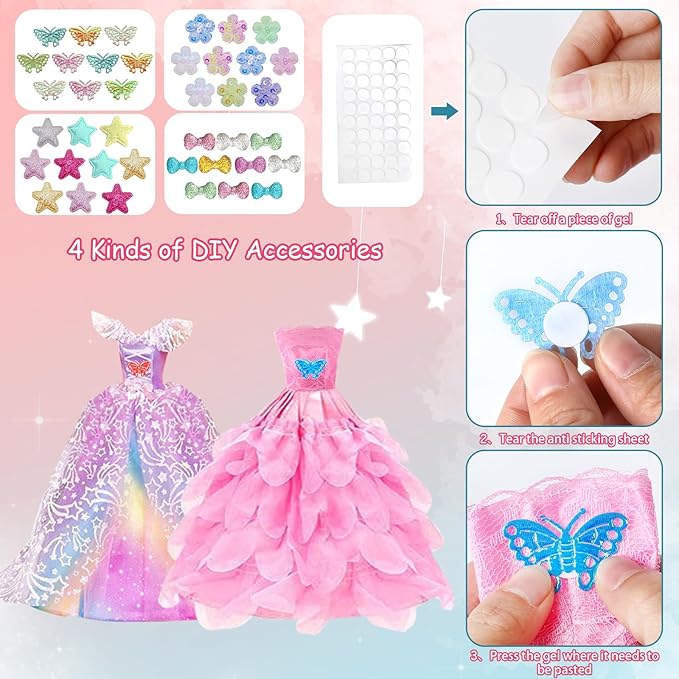 ZNTWEI 98 Pcs Doll Clothes and Accessories with Closet Wardrobe DIY Playset for 11.5 Inch Doll Including Wedding Dress Fashion Dress Casual wear Swimsuit Shoes Hangers Necklace Bags