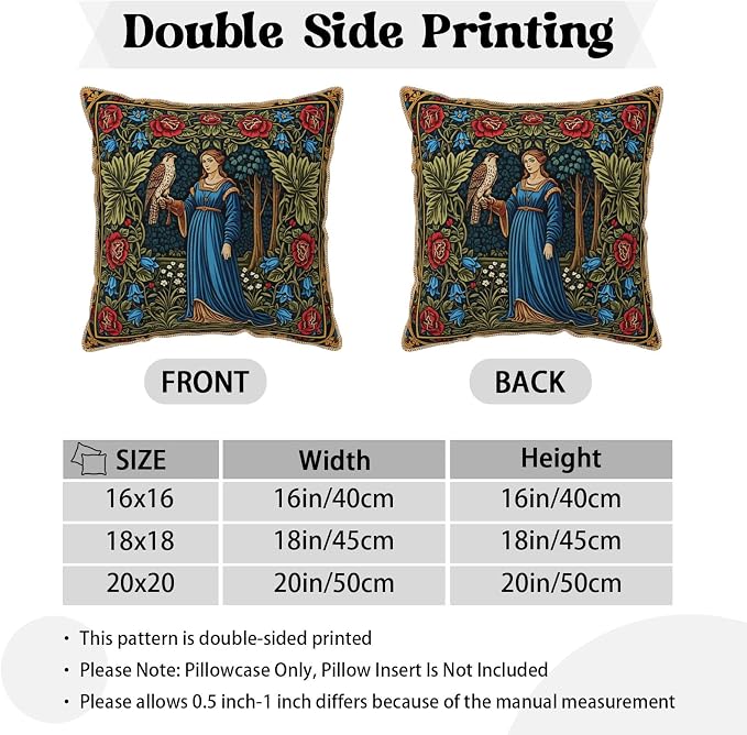Vintage Floral Leaves Velvet Pillow Covers 16x16 Inch Tapestry Art Red Blue Flowers Bird Throw Pillows For Couch Cushion Covers Pillowcase European French Country Pillow Cases for Sofa Bed Bedroom