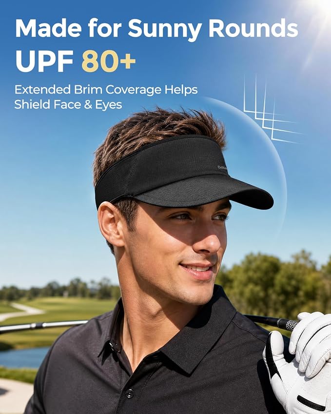 Sport Sun Visor Hat for Women Men - Lightweight Stretchy Polyester Spandex Quick Dry Sweatband Wrinkle Resistant