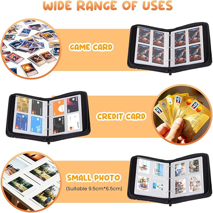 4-Pocket Trading Card Binder Bundle with 50 Sleeves Holds 400 Cards, Zipper Card Holder Album for Game and Sports Cards Collectors - White