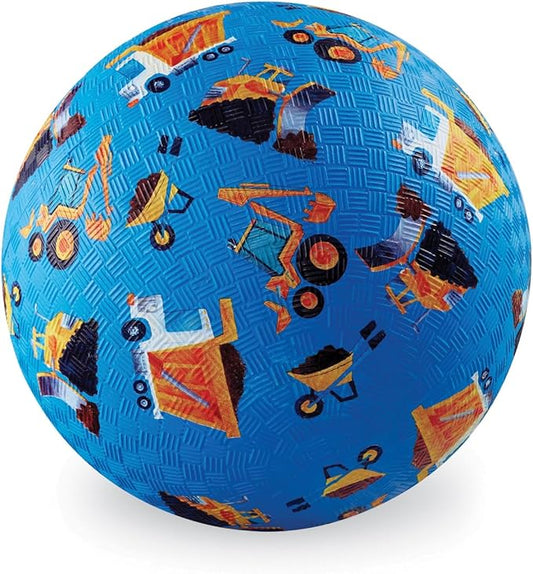 Crocodile Creek Playground Ball - Durable Rubber Ball for Kids Ages 3 and Up - Bouncy Inflatable Ball for Kickball, Indoor Games, and Outdoor Sports - PVC-Free - Construction - 7-inch Diameter