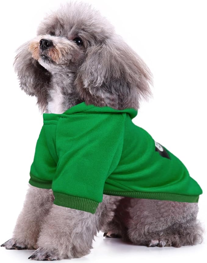 Jecikelon Winter Printed Dog Hoodies Sweatshirts Warm Clothes for Small Dogs Chihuahua Coat Puppy Clothing Cat Custume (Green, X-Small)