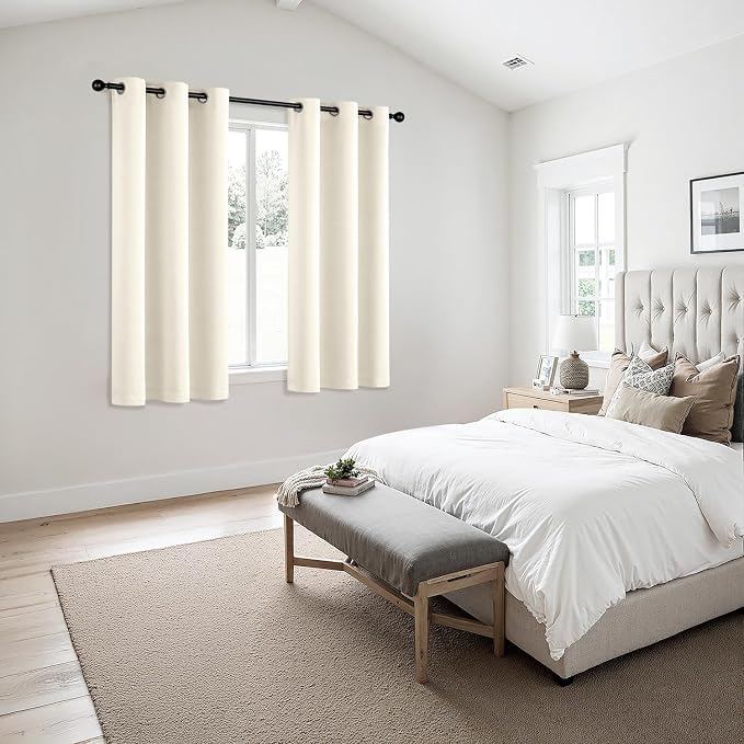 MIULEE Blackout Curtains for Bedroom 2 Panels 40 x 54 Inch Long Birch | Thermal Insulated, Living Room Darkening Grommet Drapes, Noise Reducing, Light Blocking Window Treatments