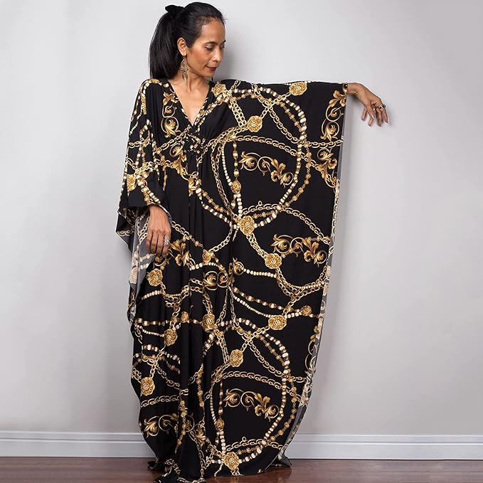 Venasha Womens Caftan Floral Print Kaftan Dress Short Sleeve Swimsuit Cover up Loungewear for Summer