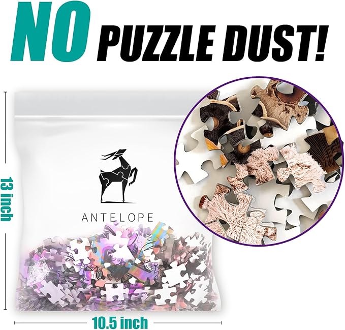 Antelope - 1000 Piece Puzzle for Adults, Mushroom - Jigsaw Puzzles 1000 Pieces, High Resolution, Matte Finish, No Dust