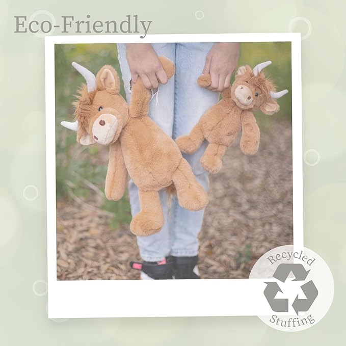 WORLDS SOFTEST PLUSH Highlandee Cow, Lushee, Large, 16" Stuffed Animal for Baby, Toddler, Kids, Adults - Soft, Huggable Stuffed Cow- Adorable Toy Made from Kid-Friendly, Quality Materials