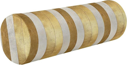 Yoga Bolster Pillow Round Neck Roll Pillow Bed Round Pillow for Baby Cylinder Decorative Pillow Bolster Pillow Covers with Zipper Gold Stripe