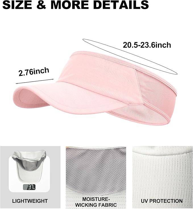 Sun Visor Hats Lightweight Stretchy for Running Tennis Golf | Portable,Mesh breathable,Quick-dry,Cooling Visor Hat,Stretch Fit,For Outdoor Sport Pickleball,Beach Volleyball