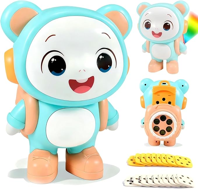 Little Bear Story Dream Projector, Interactive Play & Early Learning Toys for Kids, Includes 11 Fairy Tale Stories & 9 Word Cards, Night Light, Fun Bedtime Educational Gifts for Boys & Girls Ages 2-6