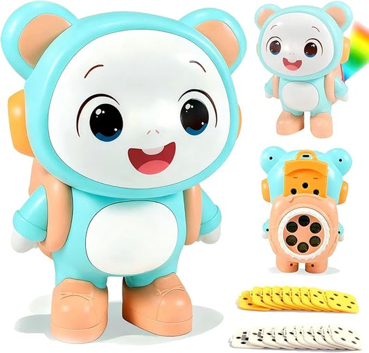 Little Bear Story Dream Projector, Interactive Play & Early Learning Toys for Kids, Includes 11 Fairy Tale Stories & 9 Word Cards, Night Light, Fun Bedtime Educational Gifts for Boys & Girls Ages 2-6
