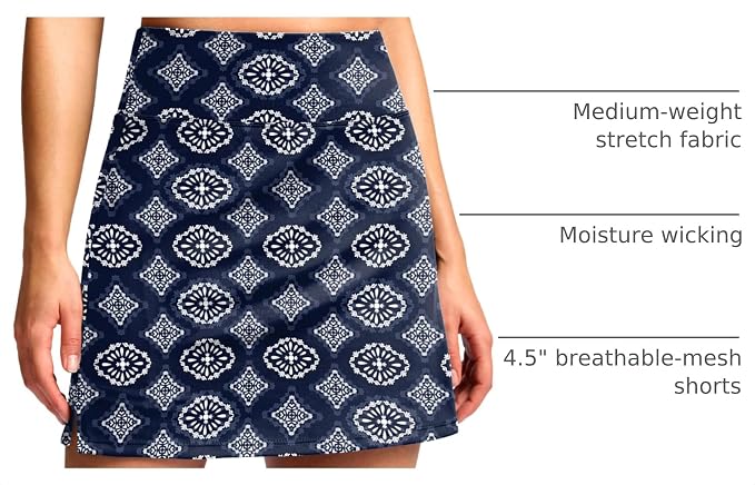 16" Skorts with 2 Pockets | Side Slits, High Waisted, A Line, Casual, Pickleball, Athletic, Golf, Tennis Skirt, for Women