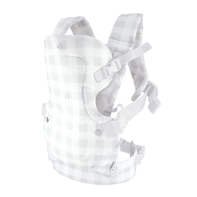 Infantino Flip 4-in-1 Convertible Baby Carrier, Adjustable, Ergonomic Hands Free Babywearing, Registry Essential, Carrier for Newborn to Toddler, Plaid