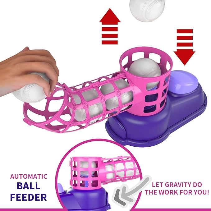 Bennol T Ball Set Toys for Kids 3-5 5-8, Kids Baseball Tee for Boys Toddlers, Auto Ball Launcher, Indoor Outdoor Outside Sports Tee Ball Set Toys Gifts for 3 4 5 6 Year Old Boys Toddler Kids