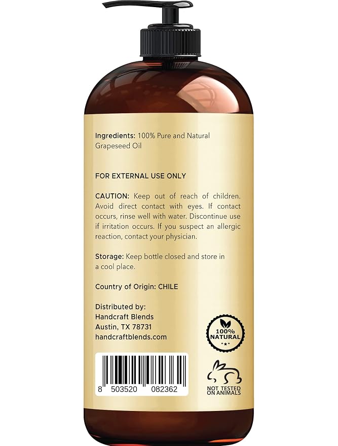 Handcraft Blends Lightweight Massage Set: Apricot Kernel Oil and Grapeseed Oil – (2 x 16 Fl Oz) – 100% Pure & Natural – Non-Greasy Carrier Oils for Oily or Sensitive Skin