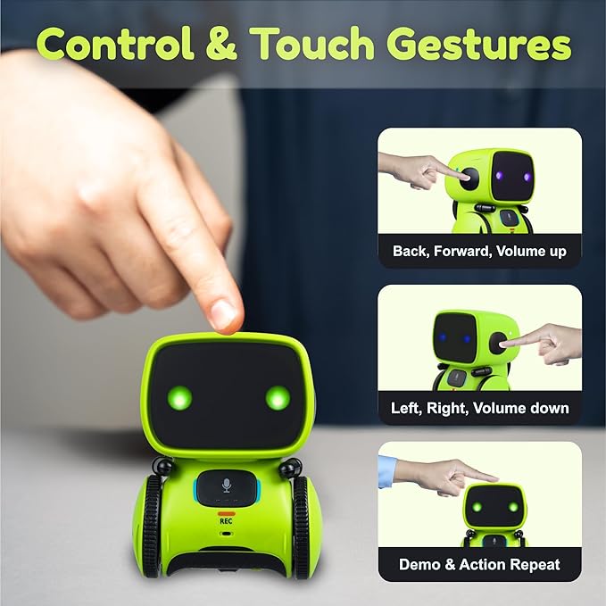 Contixo R1 Kids Robot Toy, 3pcs Interactive Smart Robots with Voice Control Talking Dancing Learning Touch Sensor Compact Educational Portable Toy for Boys Girls Toddlers 3-8 Years Old Birthday Gifts