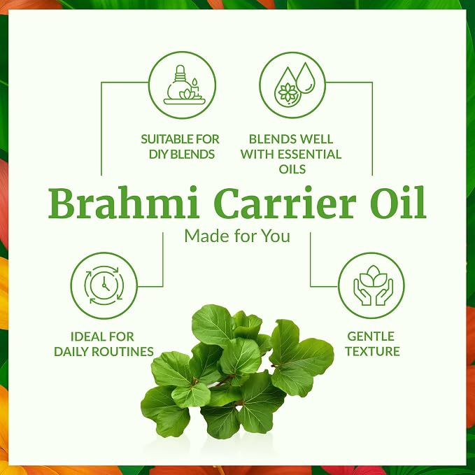 SVA Brahmi Oil - 4 Fl Oz - for Face, Skin Care, Hair Care, Scalp Massage & Body Massage – Carrier Oil with Dropper