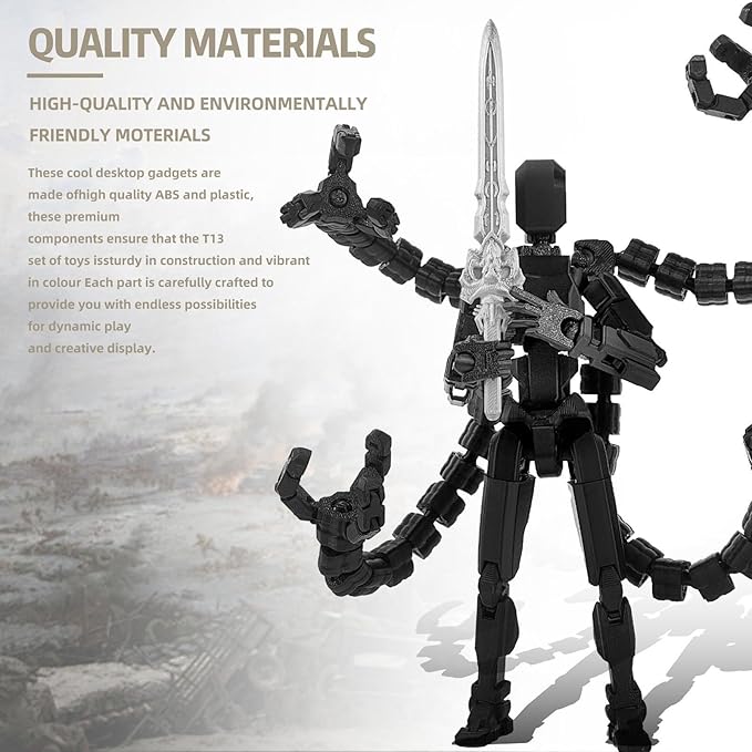 2PCS (Assembly Completed) T13 Action Figure Set, 3D Printed Action Figure,3D Printed Toys Stick Figure,Collectors Decorations for Game Lovers Toys (Red Green)