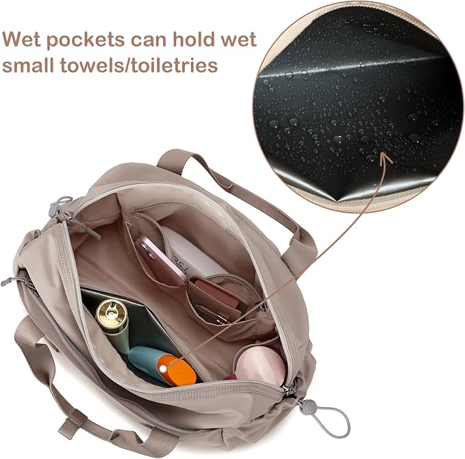 Gym Bag for Women Gym Duffle Bag with Shoe Compartment and Wet Pocket Carry On Overnight Weekender Duffel Bag for Travel Sports Yoga