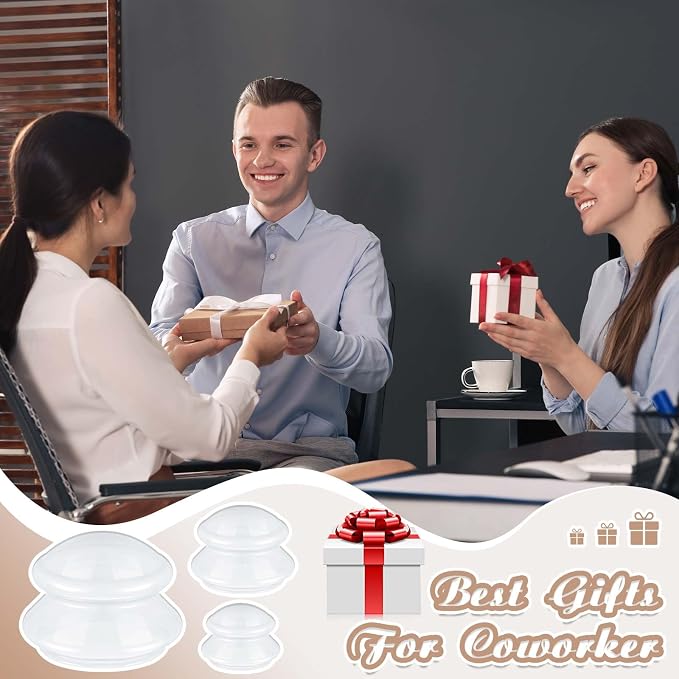 TrelaCo 6 Pcs Cupping Kit for Massage Therapy 3 Sizes Silicone Cupping Set Chinese Massage Therapy for Studio Household Cellulite Joint Pain Muscle Pain(Milky)