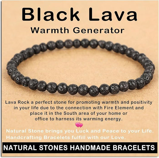 AD Beads Handmade Gemstone Stretch Elastic Bracelet Crystal Healing Reiki Nature's Beauty and Spiritual Essence Unisex